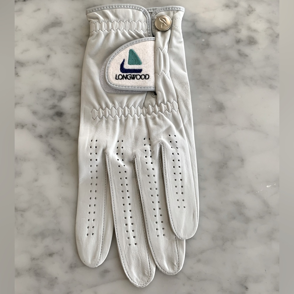 NIB white leather left hand golf glove size L